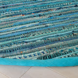 Safavieh Rag Rug 6'-0" x 6'-0" Rug in Turquoise / Multi