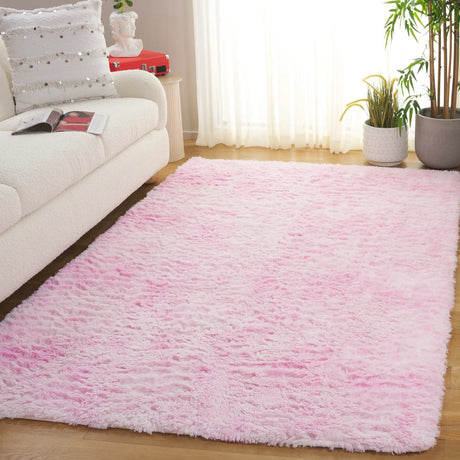 Safavieh Rainbow Shag 4'-0" x 6'-0" Rug in Pink