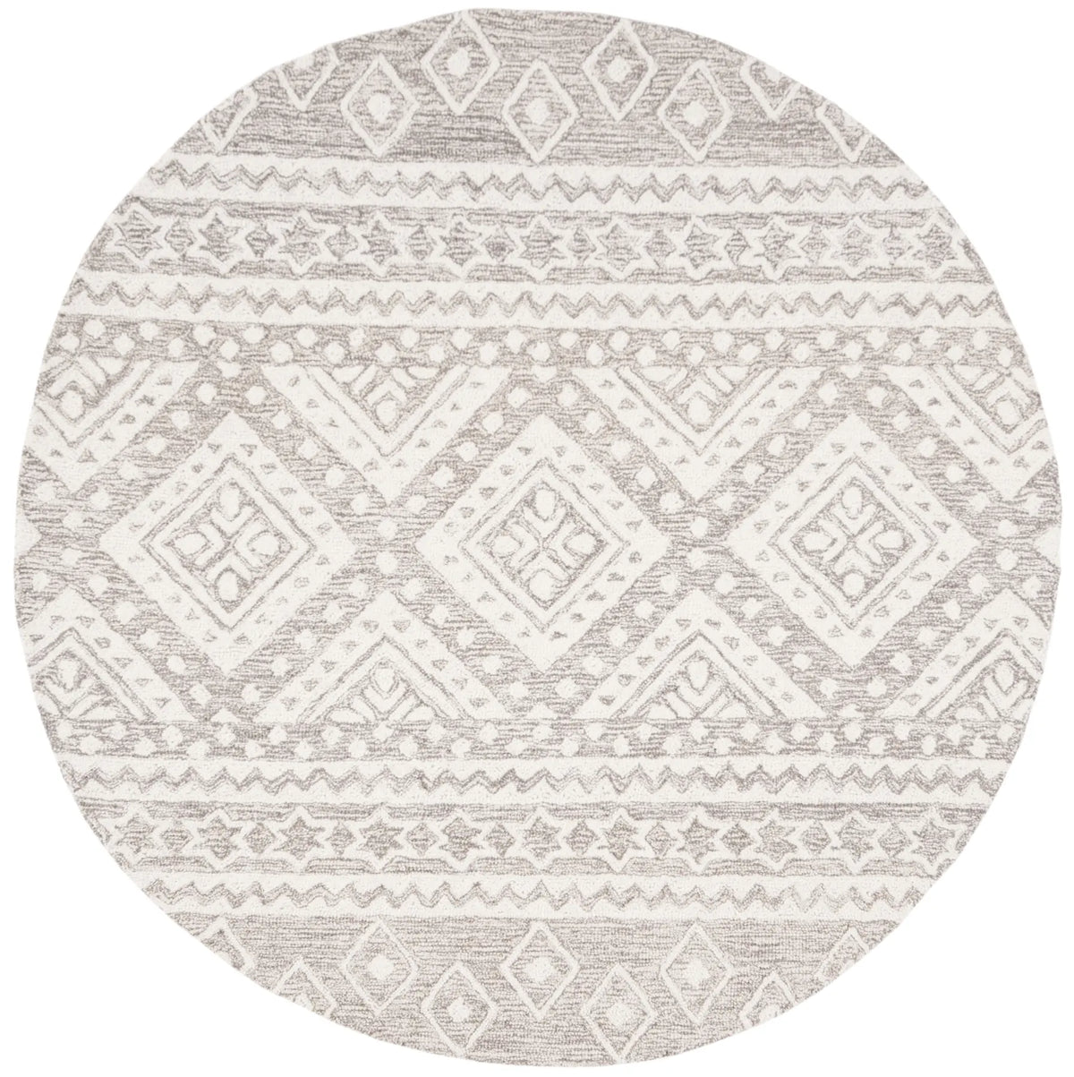 Safavieh Micro-Loop 5'-0" x 5'-0" Rug in Dark Grey / Ivory
