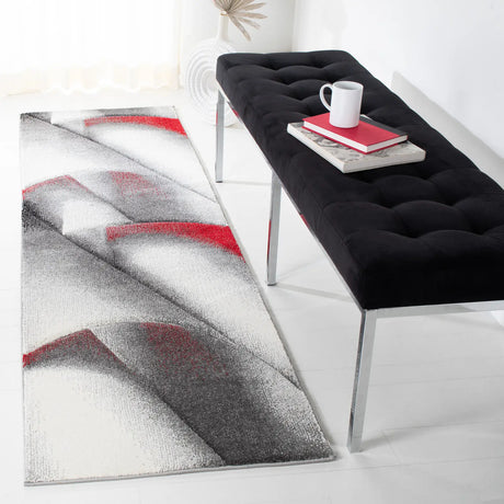 Safavieh Hollywood 2'-3" x 8'-0" Rug in Grey / Red