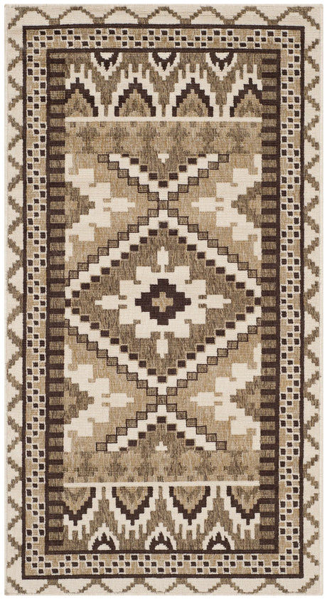Safavieh Veranda 2'-7" x 5'-0" Rug in Creme / Brown