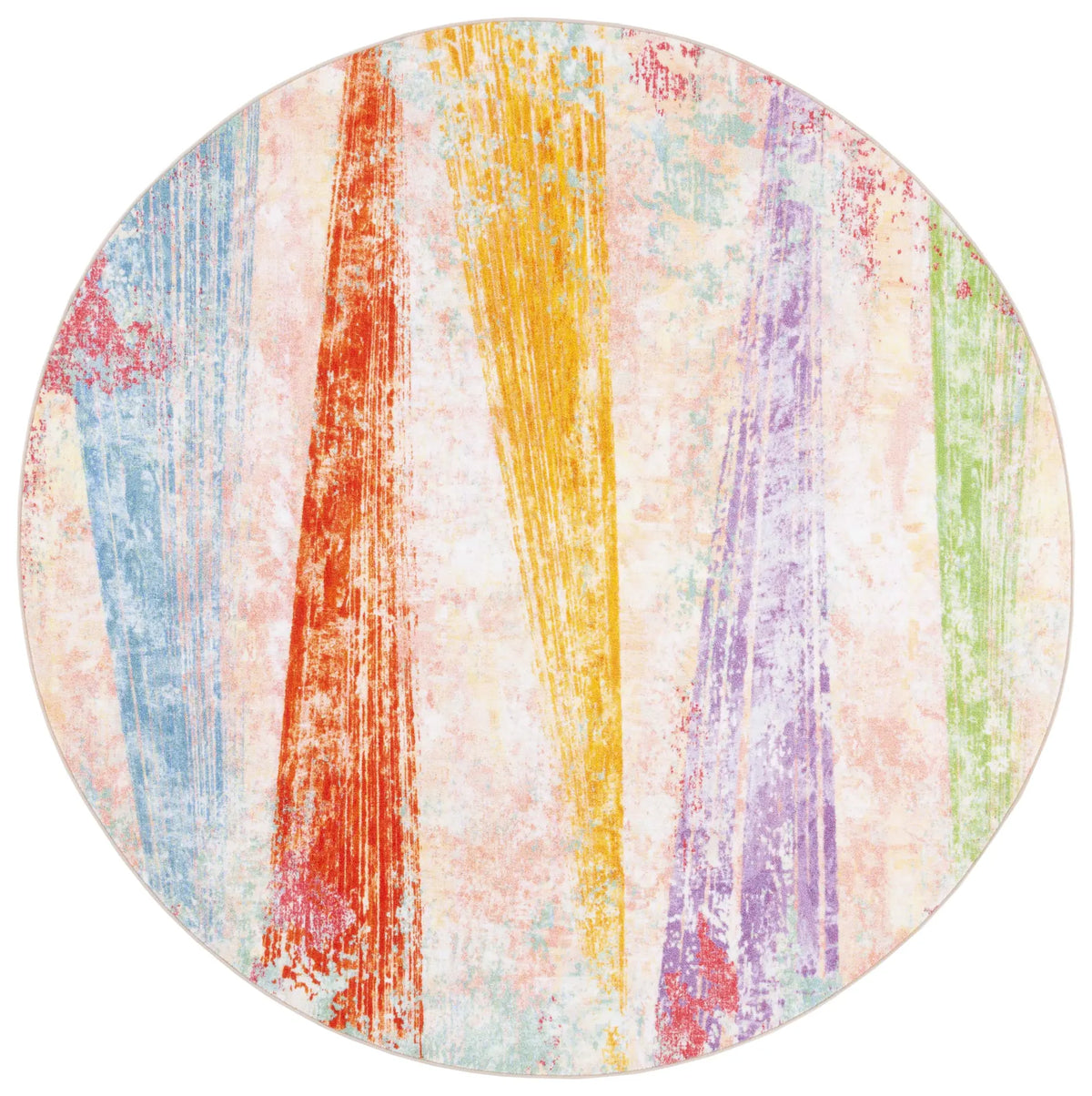Safavieh Paint Brush 6'-7" x 6'-7" Rug in Pink / Blue