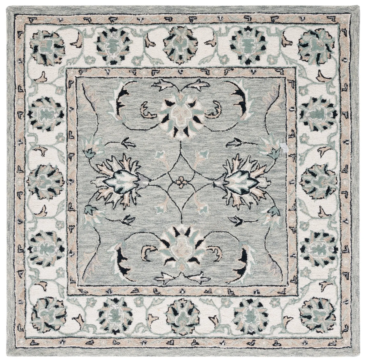 Safavieh Micro-Loop 5'-0" x 5'-0" Rug in Grey / Ivory