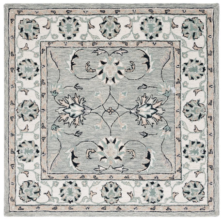 Safavieh Micro-Loop 5'-0" x 5'-0" Rug in Grey / Ivory