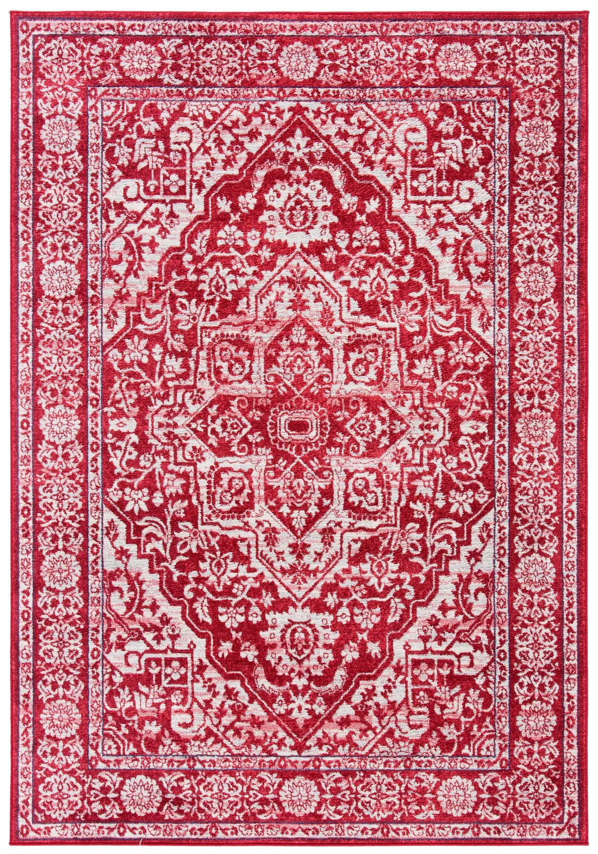 Safavieh Brentwood 4'-0" x 6'-0" Rug in Red / Ivory