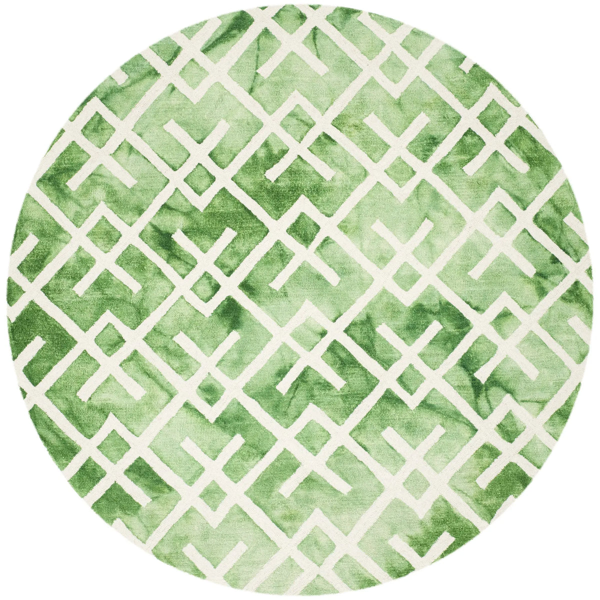 Safavieh Dip Dye 7'-0" x 7'-0" Rug in Green / Ivory