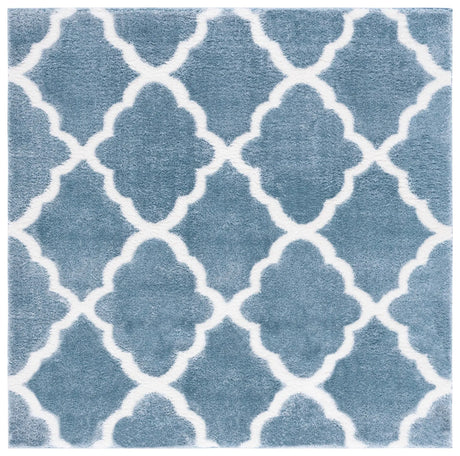 Safavieh Tahoe Shag 6'-7" x 6'-7" Rug in Blue / White