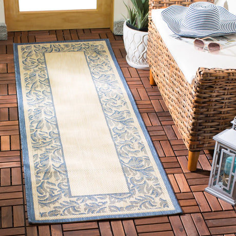 Safavieh Courtyard 2'-3" x 6'-7" Rug in Natural / Blue