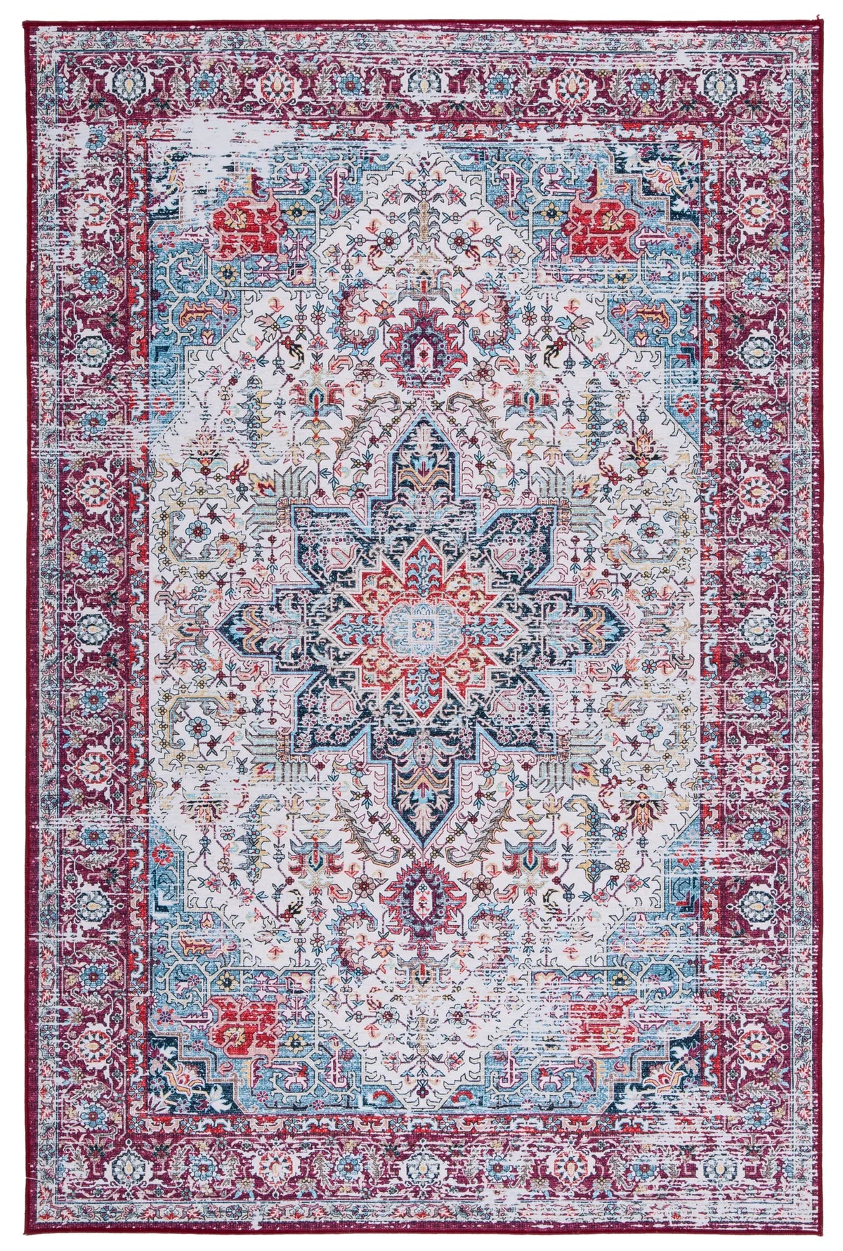 Safavieh Tucson 3'-0" x 5'-0" Rug in Ivory / Red