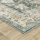 Oriental Weavers Machine Washable Charleston Cha09 Charcoal/ Gold Rug - corner detail