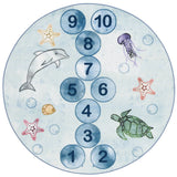 Safavieh Kids Playhouse 200 5'-0" x 5'-0" Rug in Blue / Grey