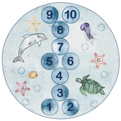 Safavieh Kids Playhouse 200 5'-0" x 5'-0" Rug in Blue / Grey