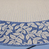 Safavieh Courtyard 6'-7" x 6'-7" Rug in Natural / Blue