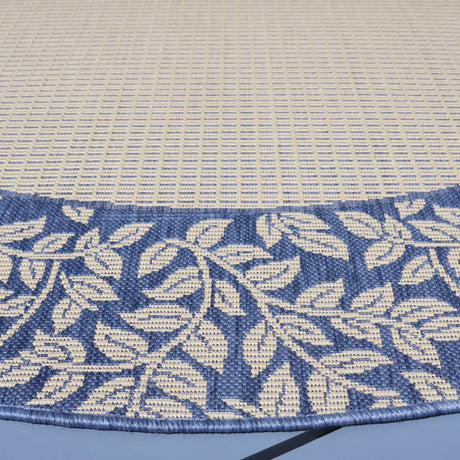 Safavieh Courtyard 6'-7" x 6'-7" Rug in Natural / Blue