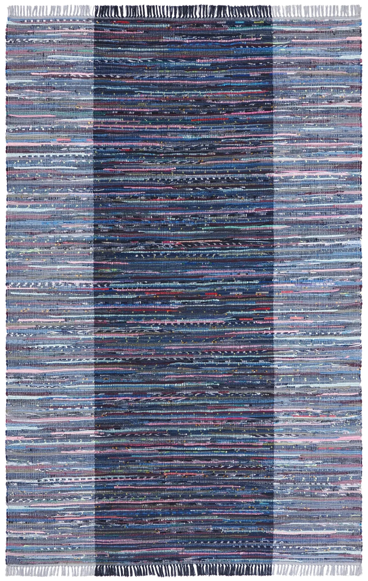 Safavieh Rag Rug 4'-0" x 6'-0" Rug in Grey / Black