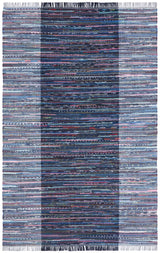 Safavieh Rag Rug 4'-0" x 6'-0" Rug in Grey / Black