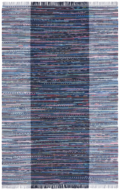 Safavieh Rag Rug 4'-0" x 6'-0" Rug in Grey / Black