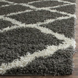 Safavieh Sgd-Dallas Shag 10'-0" x 14'-0" Rug in Dark Grey / Ivory