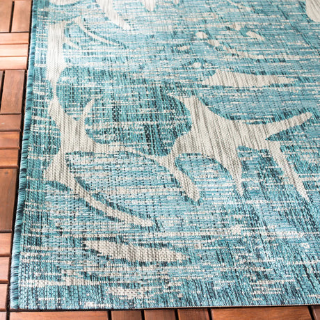 Safavieh Courtyard 5'-3" x 7'-7" Rug in Grey / Aqua