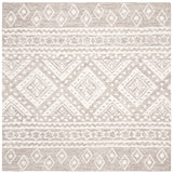 Safavieh Micro-Loop 5'-0" x 5'-0" Rug in Dark Grey / Ivory