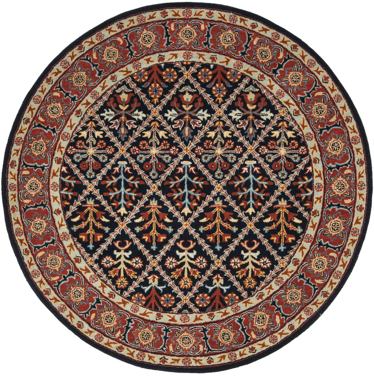 Safavieh Heritage 6'-0" x 6'-0" Rug in Navy / Red