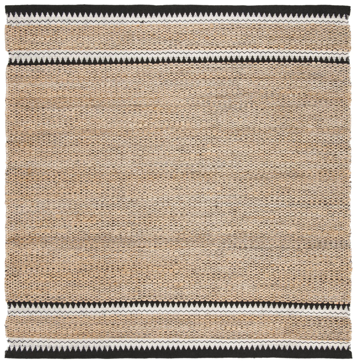 Safavieh Natural Fiber 5'-0" x 5'-0" Rug in Natural / Black