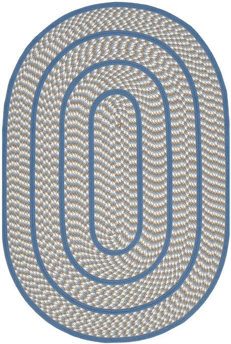 Safavieh Braided 3'-0" x 5'-0" Rug in Ivory / Blue