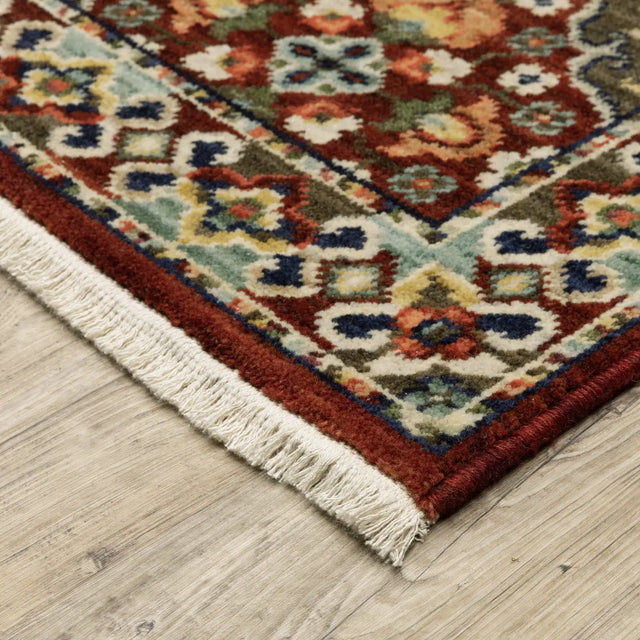 Oriental Weavers Lilihan 050X6 Red/ Multi Rug - corner detail