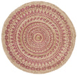 Safavieh Natural Fiber 3'-0" x 3'-0" Rug in Pink / Natural