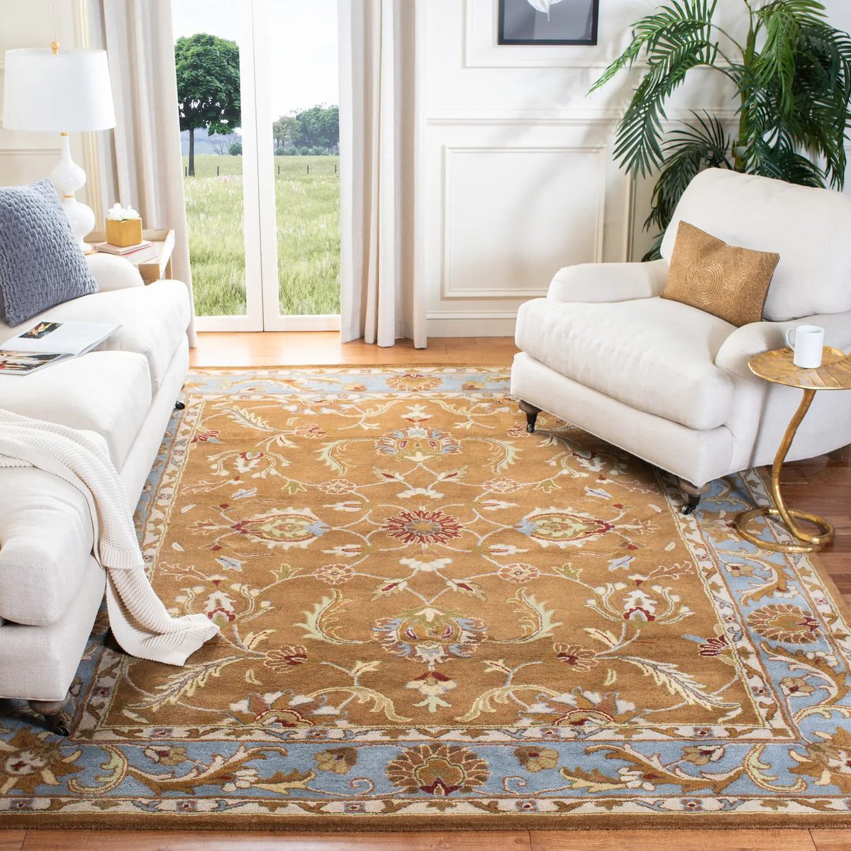 Safavieh Heritage 9'-6" x 13'-6" Rug in Brown / Blue