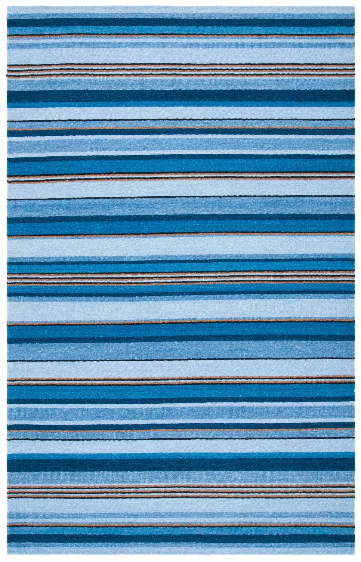 Safavieh Striped Kilim 4'-0" x 6'-0" Rug in Blue / Rust