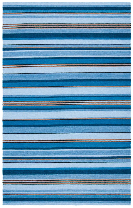 Safavieh Striped Kilim 4'-0" x 6'-0" Rug in Blue / Rust