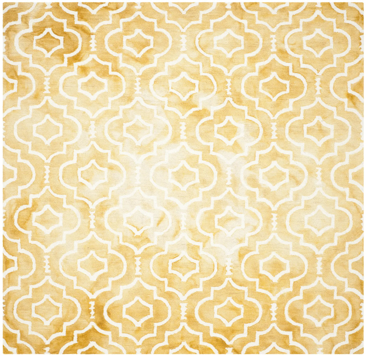 Safavieh Dip Dye 7'-0" x 7'-0" Rug in Gold / Ivory