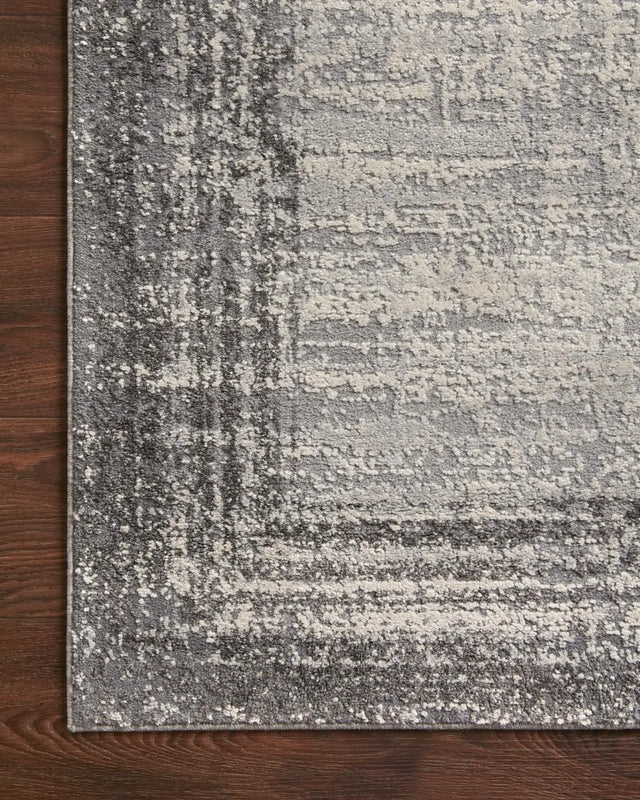 Loloi Austen Aus-02 Pebble/Charcoal Rugs - corner on wood