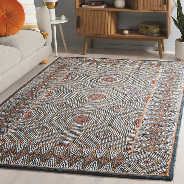 Safavieh Micro-Loop 4'-0" x 6'-0" Rug in Blue / Ivory