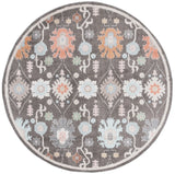 Safavieh Phoenix 500 6'-7" x 6'-7" Rug in Dark Grey / Ivory Blue