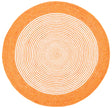 Safavieh Braided 3'-0" x 3'-0" Rug in Orange / Ivory