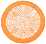 Safavieh Braided 3'-0" x 3'-0" Rug in Orange / Ivory