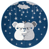 Safavieh Carousel Kids 100 5'-3" x 5'-3" Rug in Navy / Grey