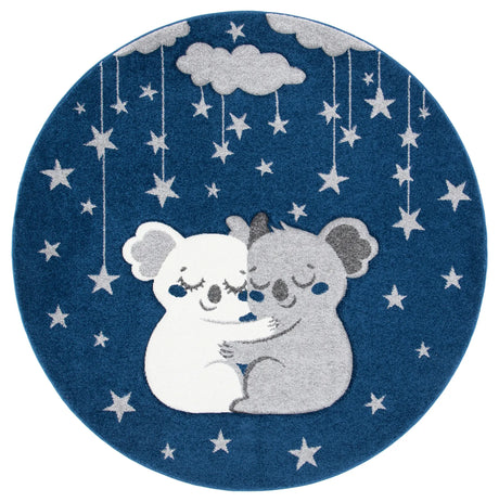 Safavieh Carousel Kids 100 5'-3" x 5'-3" Rug in Navy / Grey