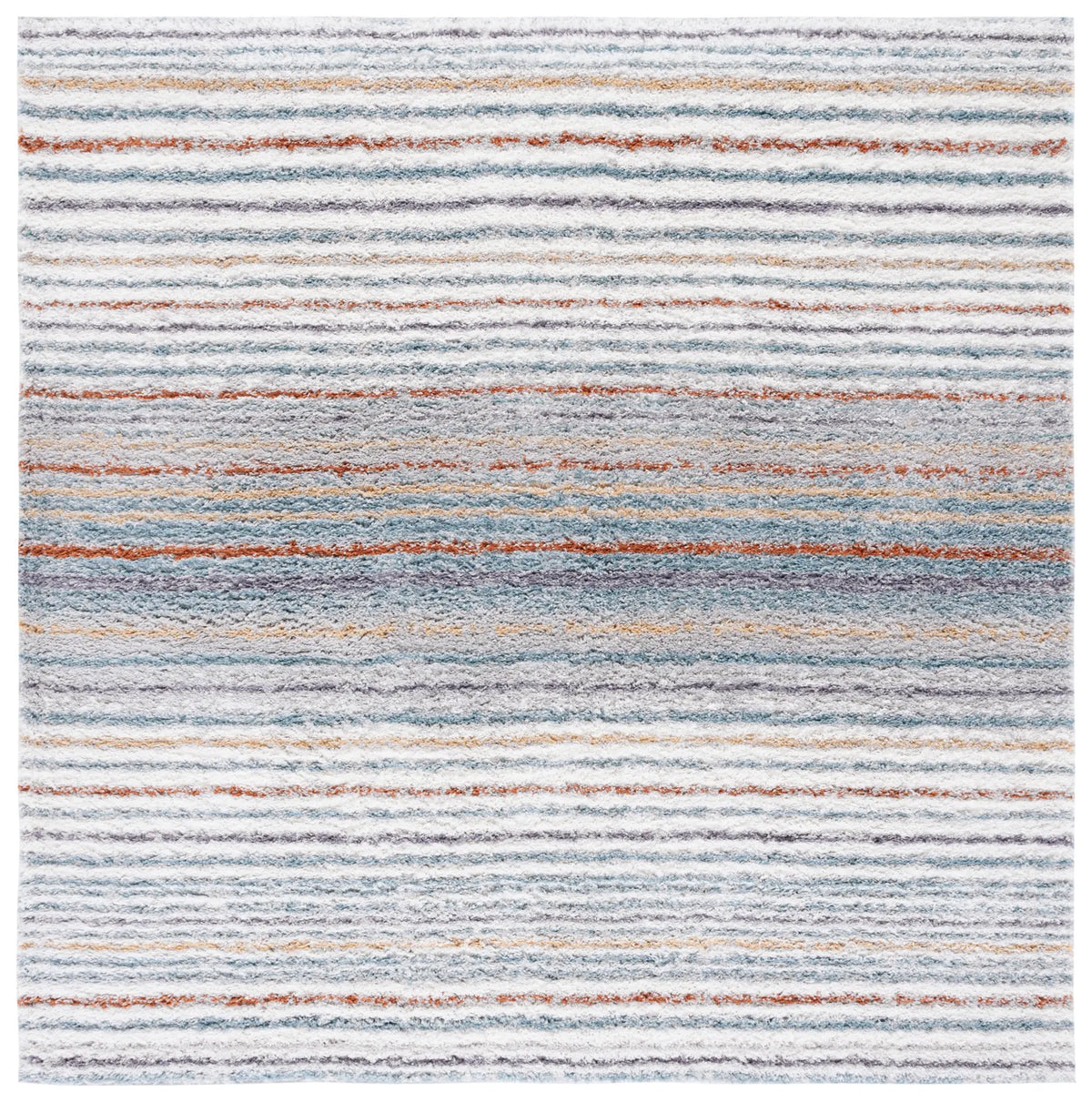 Safavieh Berber Shag 7'-0" x 7'-0" Rug in Blue Rust / Ivory