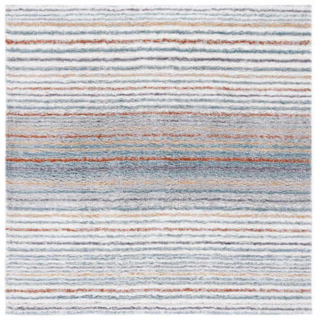 Safavieh Berber Shag 7'-0" x 7'-0" Rug in Blue Rust / Ivory