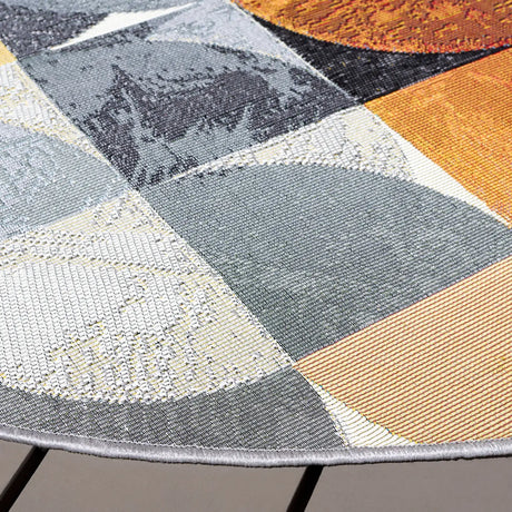 Safavieh Barbados 500 6'-6" x 6'-6" Rug in Ivory Black / Blue Rust