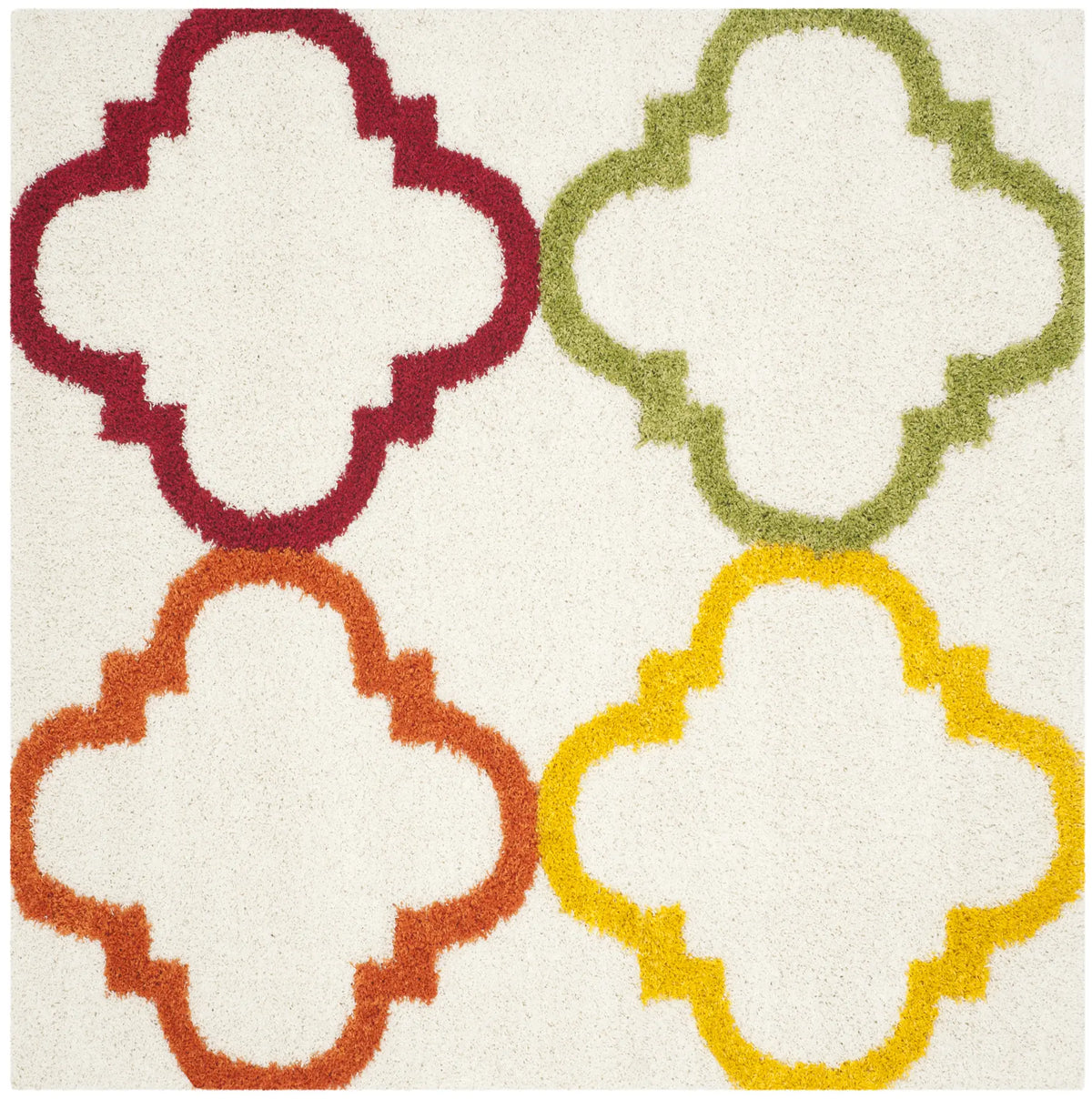 Safavieh Sgk-Shag Kids 6'-7" x 6'-7" Rug in Ivory / Multi