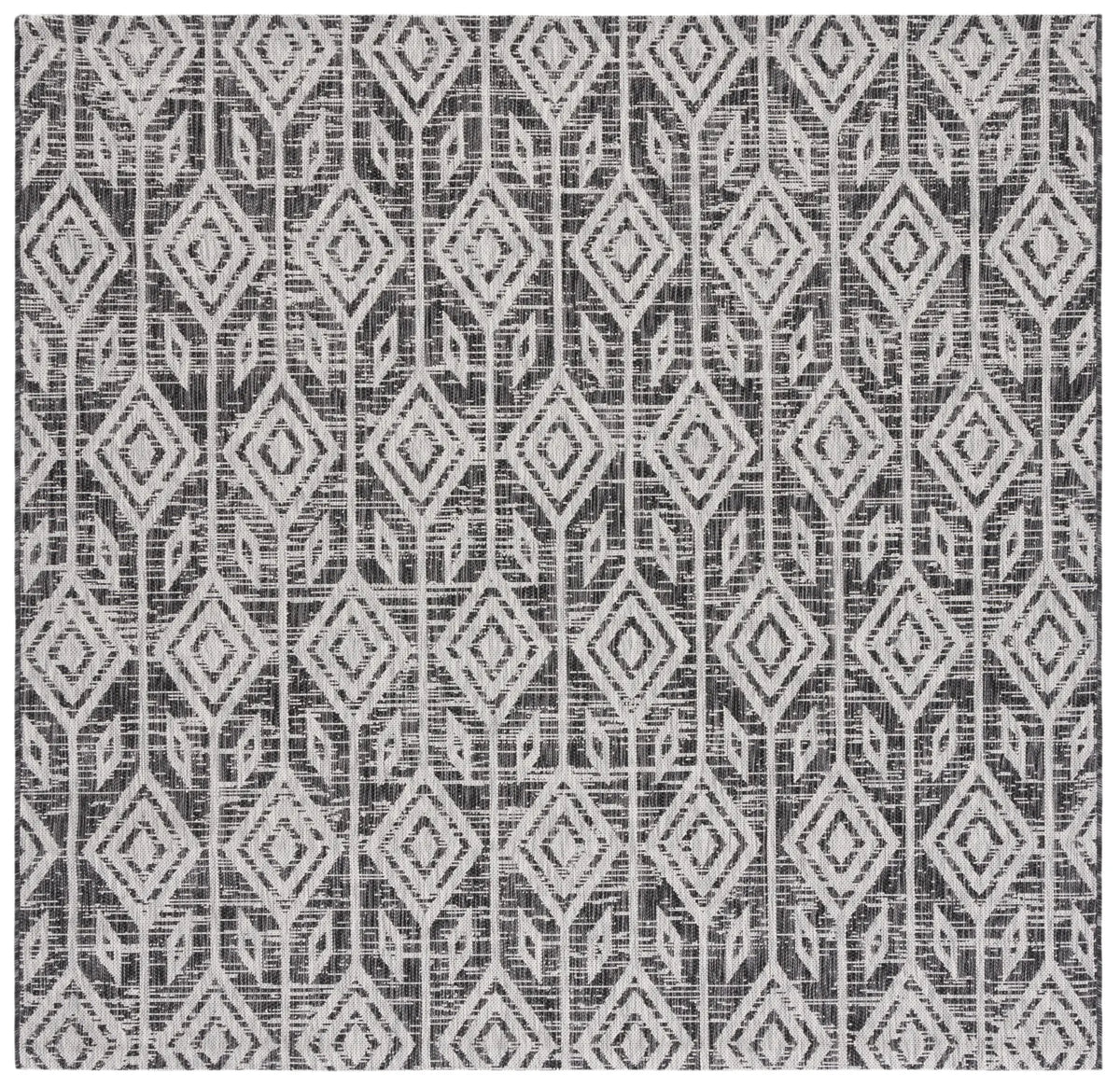 Safavieh Courtyard 6'-7" x 6'-7" Rug in Black / Grey