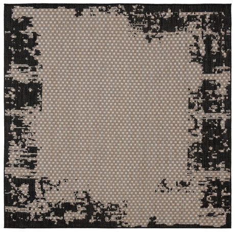 Safavieh Beach House 6'-7" x 6'-7" Rug in Black / Beige