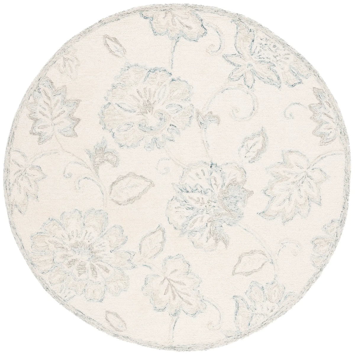 Safavieh Micro-Loop 6'-0" x 6'-0" Rug in Ivory / Blue