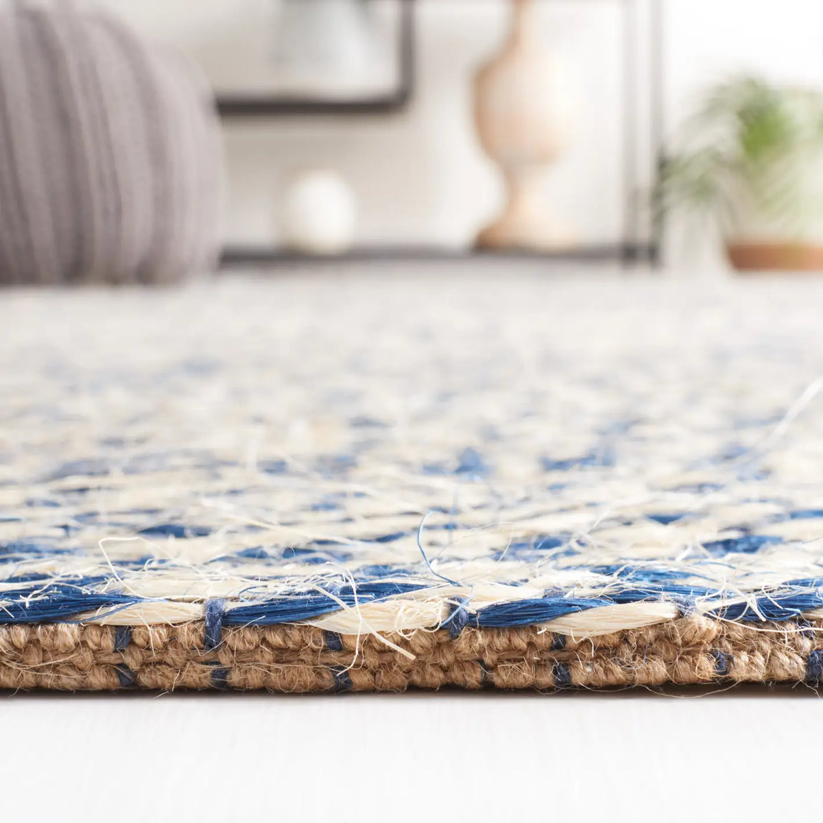 Safavieh Natural Fiber 5'-0" x 8'-0" Rug in Blue / Ivory