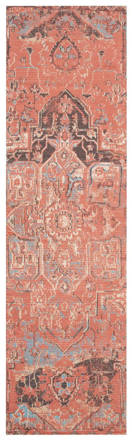 Safavieh Saffron 2'-3" x 8'-0" Rug in Rust / Blue