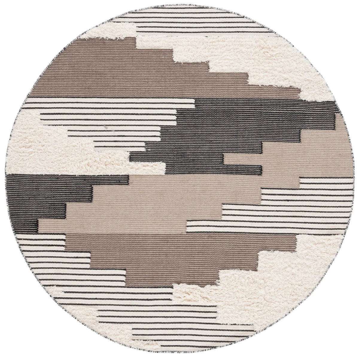 Safavieh Kenya 6'-0" x 6'-0" Rug in Black / Ivory